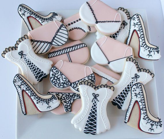 Boudoir Themed Decorated Cookies, Lingerie Decorated Cookies, Bachelorette Cookies, Sexy