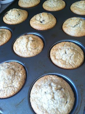 Clean Banana muffins (made with old fashioned oats, bananas, honey, and plain low fat greek