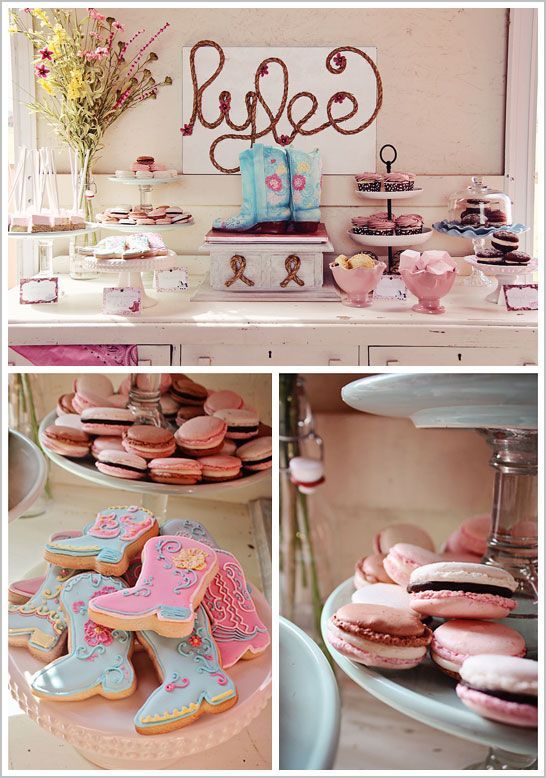 cowgirl party ideas | As if this display isnt darling enough with its antique dresser and