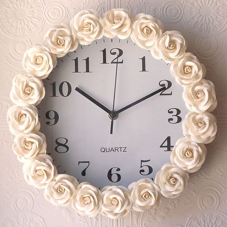 Cream Rose Wall Clock. or y