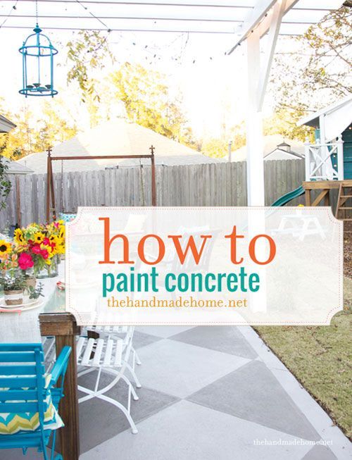 DIY Paint Projects: Turn a boring concrete patio into something fabulous by painting it with a beautiful design. Not only will it look great, but it could also improve the value of your home. How to