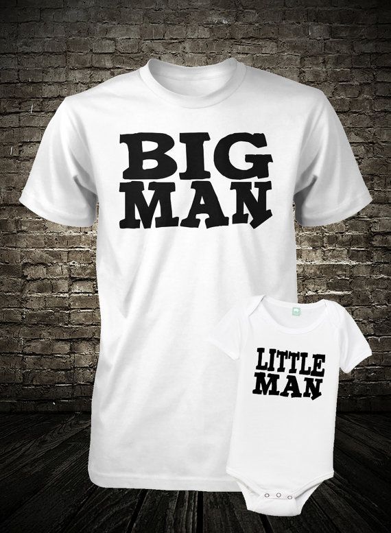Father and Son Shirt Set Big Man Little Man Shirt and onesie baby boy gender reveal