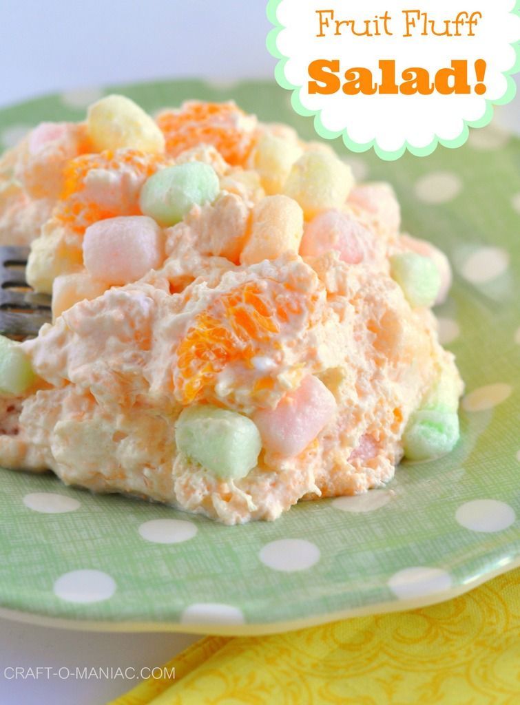 fruit fluff salad- Yum!  How could it not be!?  I just substituted the cottage cheese with vanilla