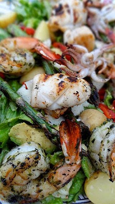 Grilled Seafood Salad with