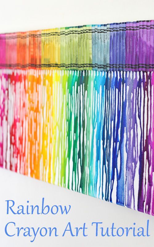Melted Rainbow Crayon Art Tutorial – by Glorious