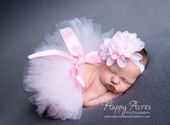 Pink Newborn Tutu and Headb