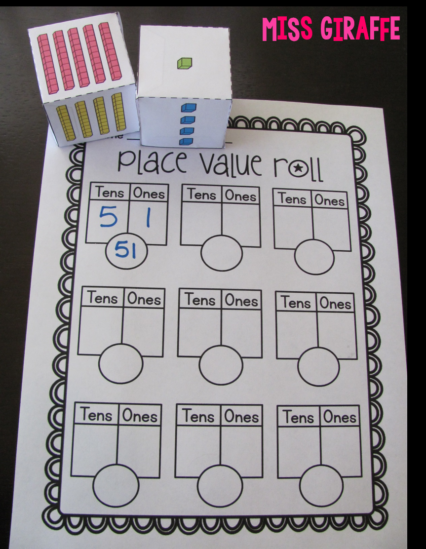 Place value game where stud