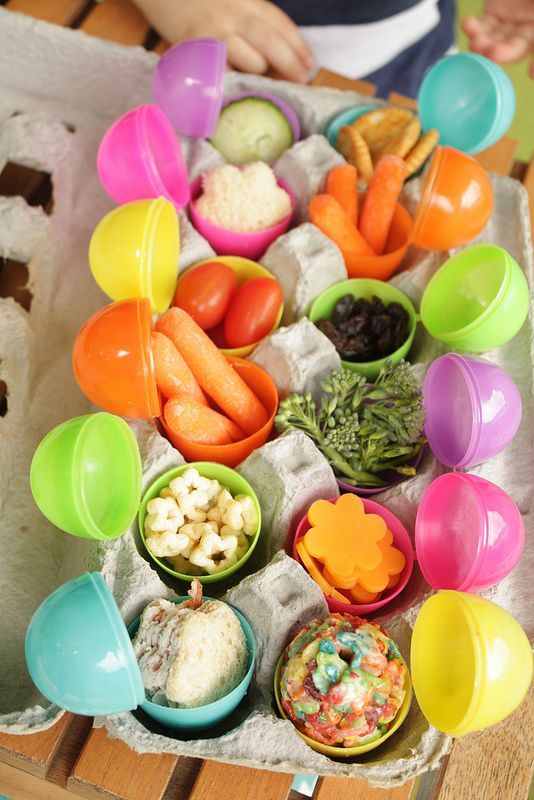 Repurpose those plastic Easter eggs and create a sneaky way to eat your veggies buffet. Healthy Easter snack