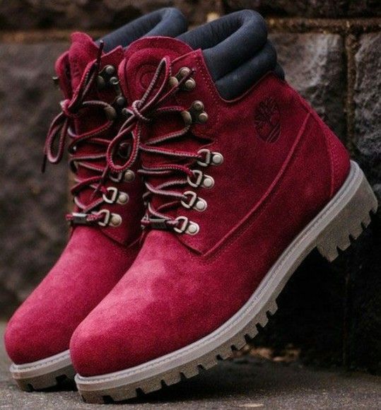 shoes timberlands burgundy womens