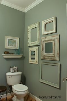Small Bathroom Decorating Ideas | Decozilla  (T) idea:  Put frames on chalkboard wall, change quotes throughout the