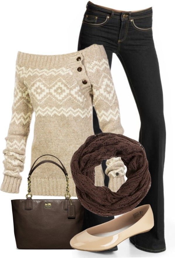 Such a cute sweater along.  I love the whole outfit but it could use a change in