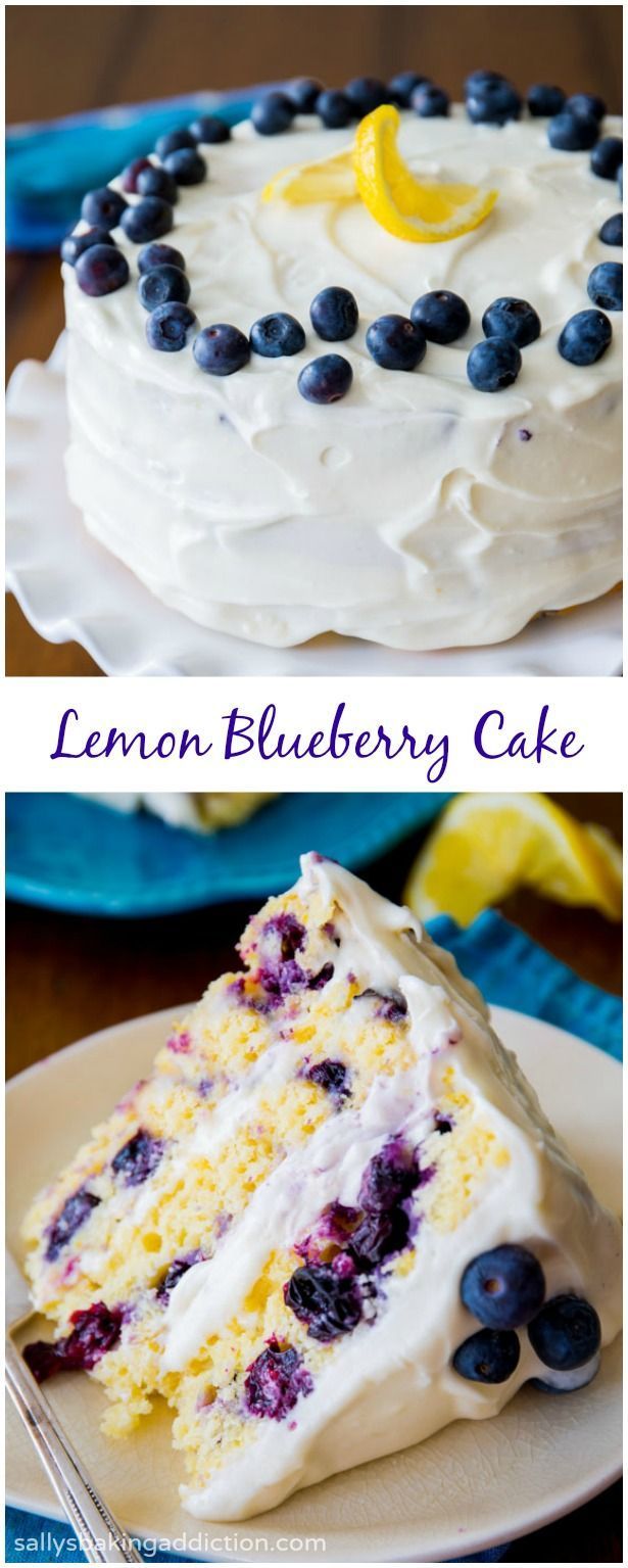 Sunshine-sweet lemon layer cake dotted with juicy blueberries and topped with lush cream cheese frosting. Take a bite and taste the bursts of bright