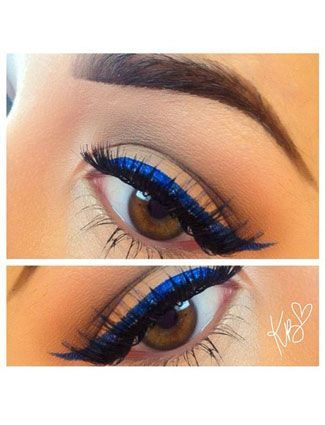 Swapping your black liner for a royal blue puts a modern twist on a