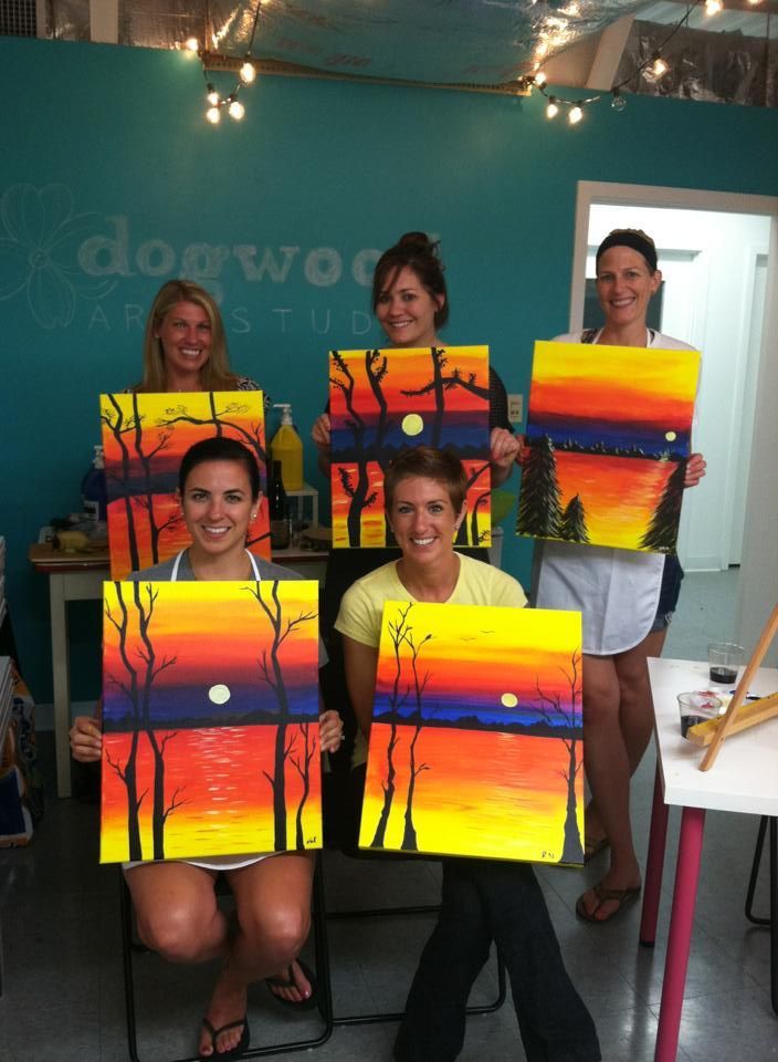 Valeries Painting Party! To book a wine and painting party, email