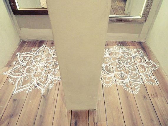 White henna patterns on natural wood. An idea for the old dresser Ive wanted to