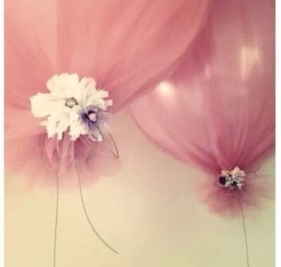 Wrap tulle around balloon tie off with ribbon. So