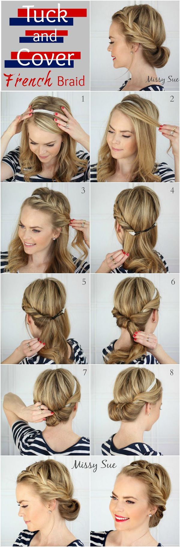 10 Easy Hairstyles For Bangs To Get Them Out Of Your Face | The Tuck and Cover French