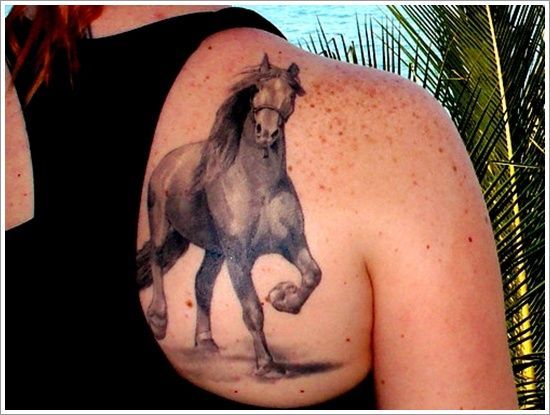 37 Amazing Horse Tattoo Design : Nature Horse Tattoo Designs For Women On Upper