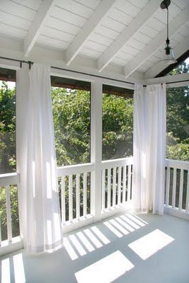 back porch with curtains…