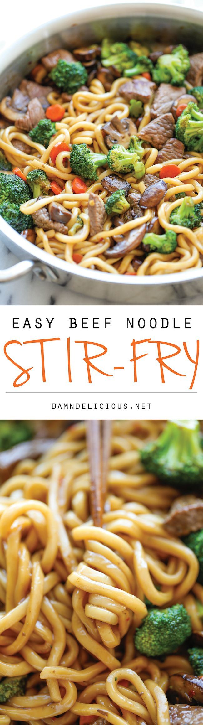 Beef Noodle Stir Fry – The easiest stir fry ever! And you can add in your favorite veggies, making this to be the perfect clean-out-the-fridge type