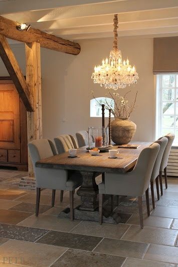 Belgian style kitchen w/ range under antique stone … | Home inspira
