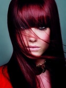 Burgundy red hair; accordin
