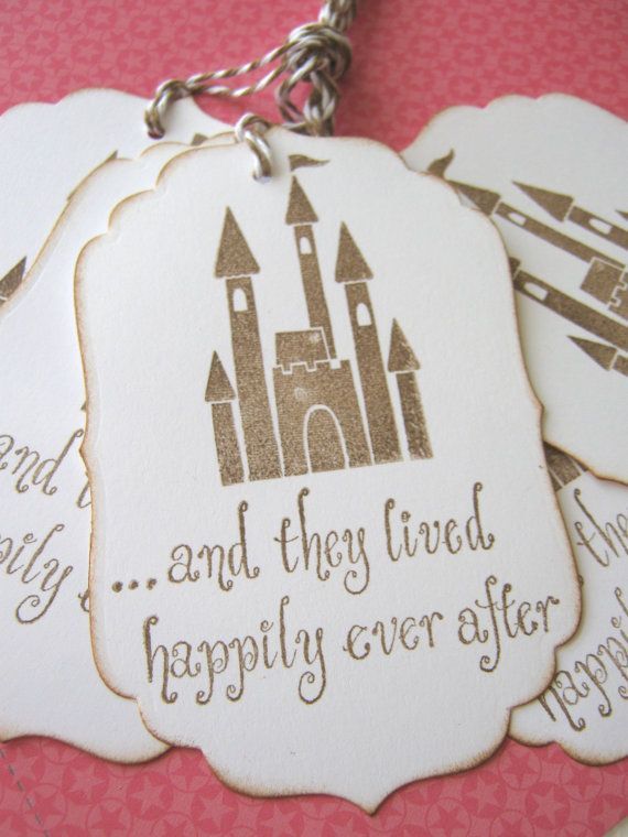 Castle Cinderella Wedding Gift Tags by CharonelDesigns on Etsy,