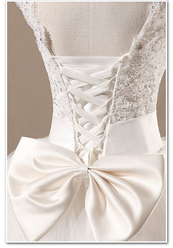 cheap wedding dresses Ball Gown Lace Bowknot by Charmbride on Etsy,