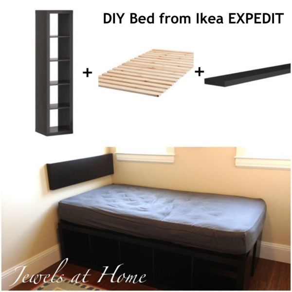 DIY twin bed using Ikea EXP