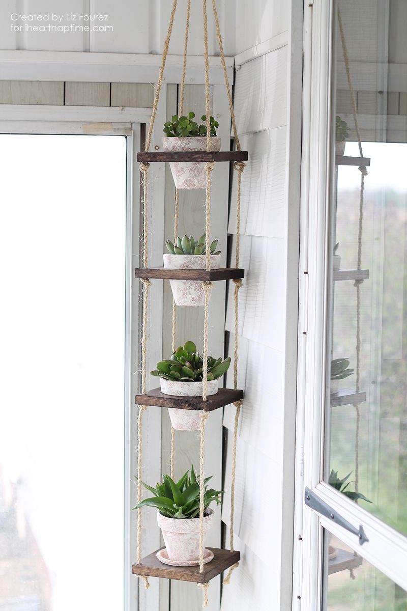 DIY: vertical plant hanger