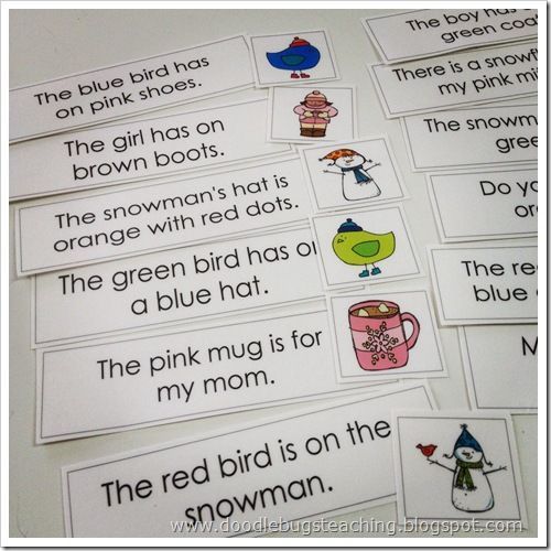 Doodlebugsteaching: match picture to sentence to build fluency and