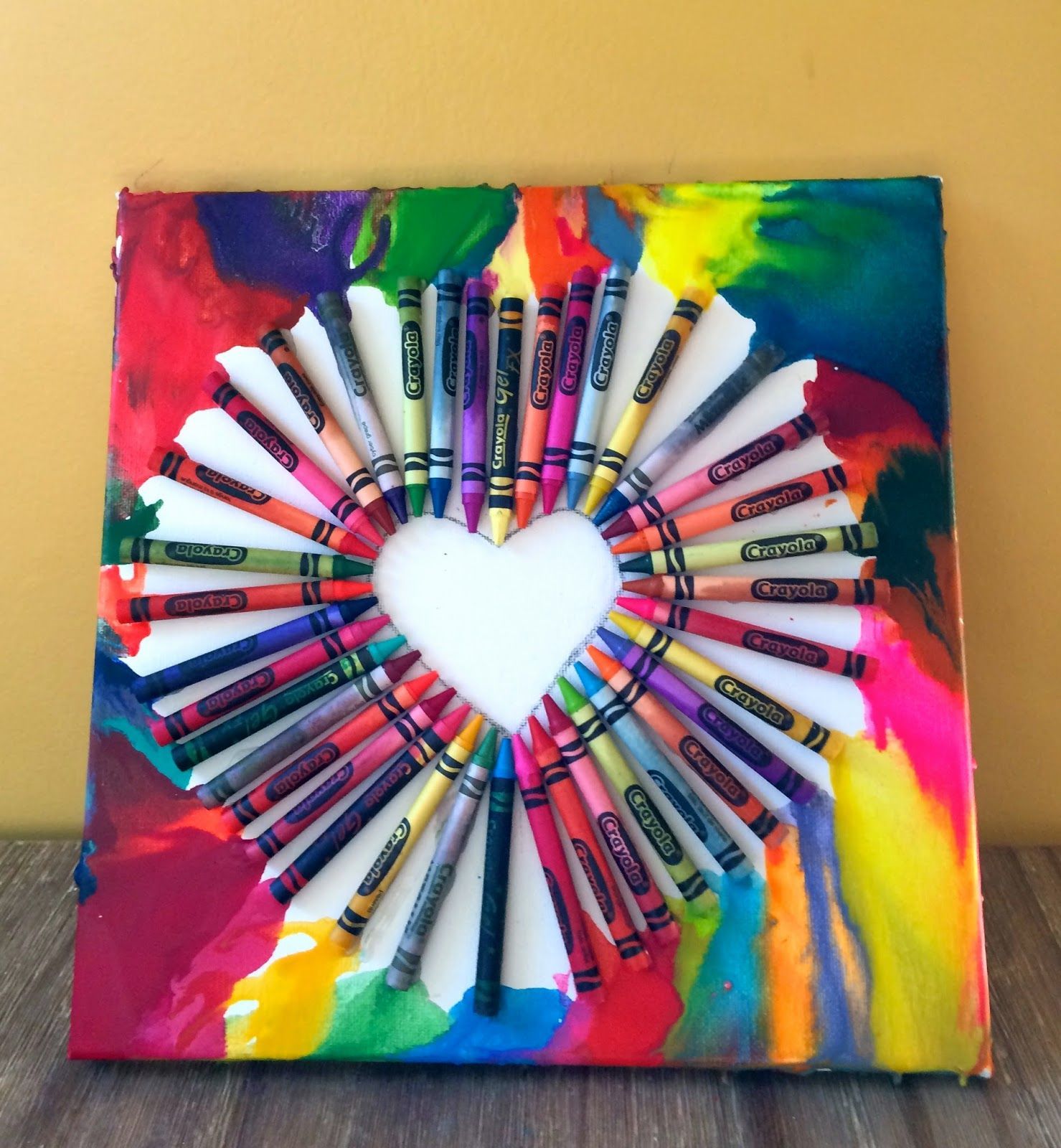 Easy Crayon art, only takes 45 minutes to make, good for kids, adults, and