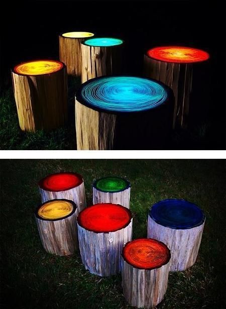 Glow in the dark stools for