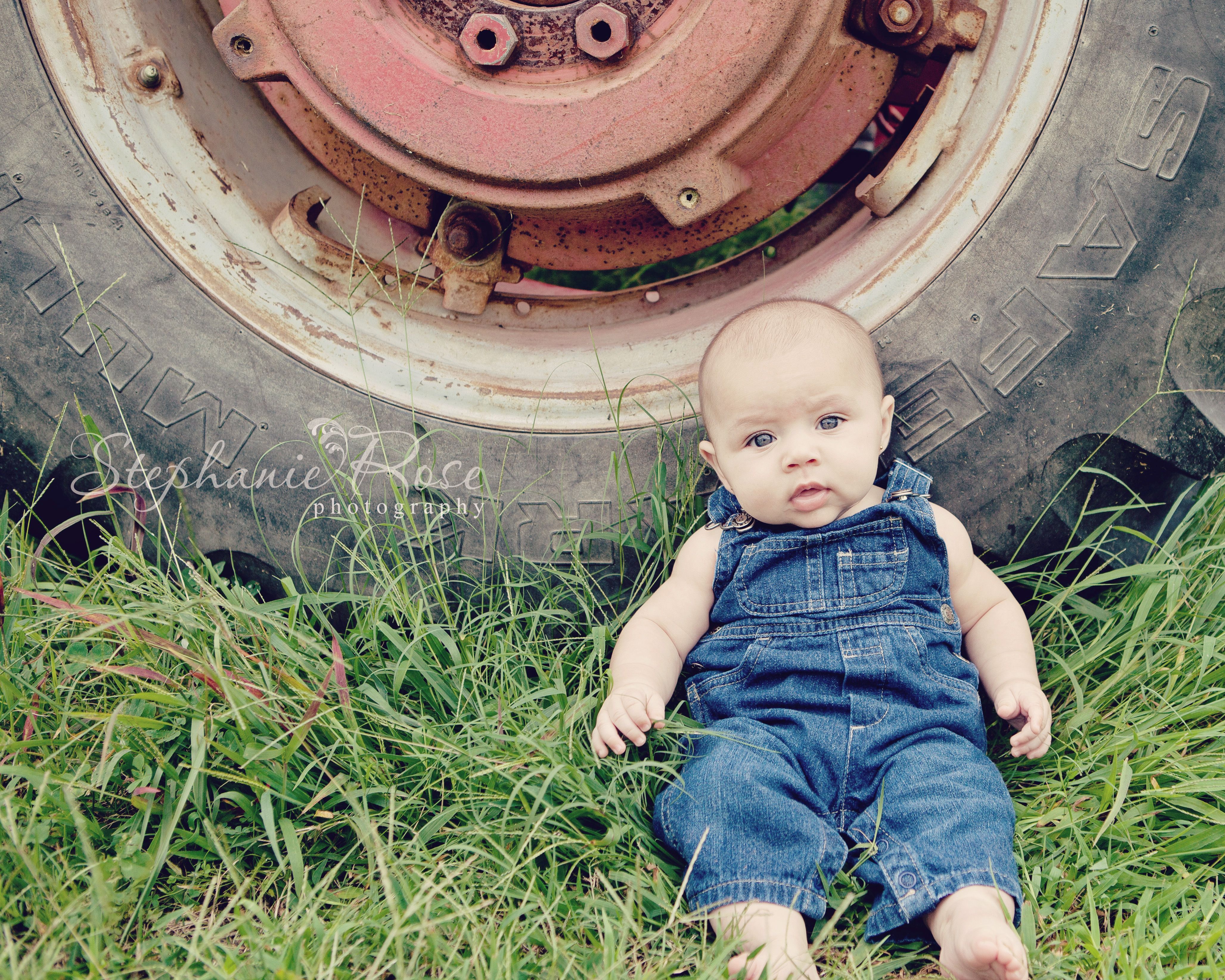 Great picture idea for Bralynn in her lil overalls and by one of our