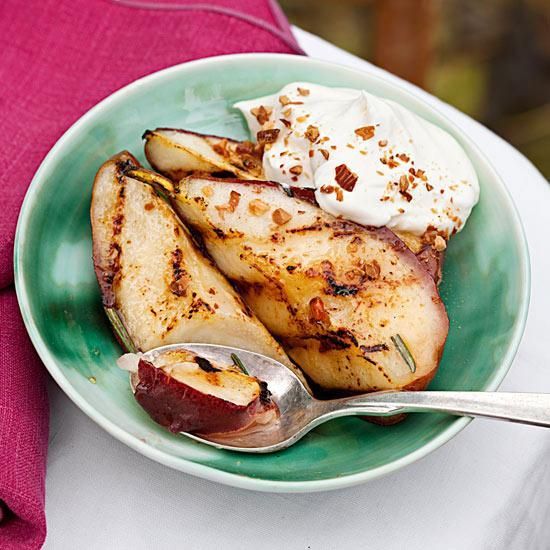 Grilled Pears with Whipped