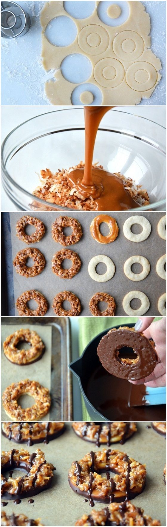 Homemade Caramel Delites Girl Scout cookies!! (this is what they were called when I was a Girl