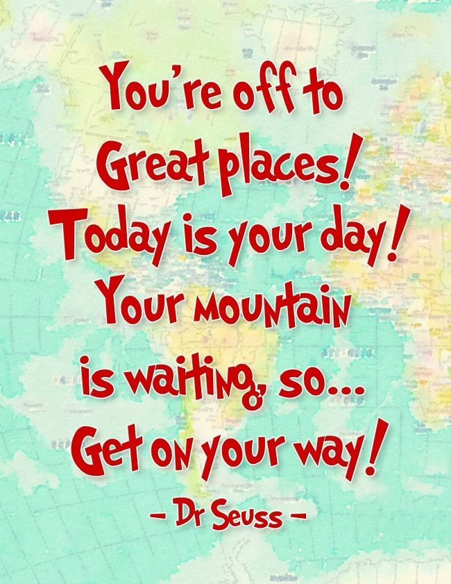 How fun are these Oh the Places Youll Go Dr. Seuss Printables? Perfect for a kids room or gallery