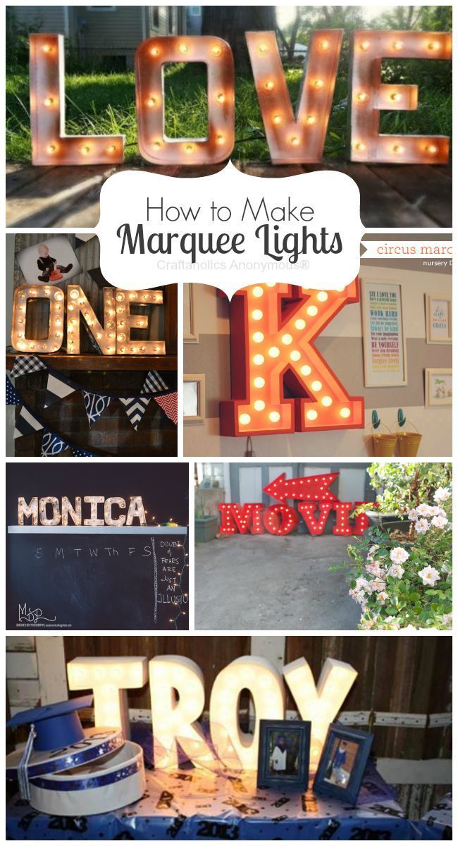 How to Make Marquee Lights. Lots of tips, tricks, and resources for making the perfect marquee sign! #diy