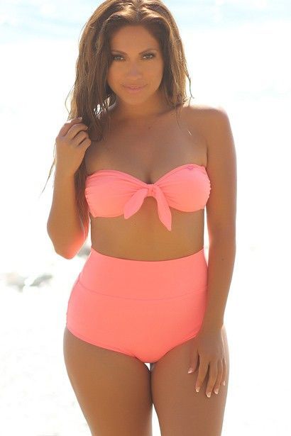 i cant decide if this is stupid or cute… Fit Bandeau Top Classic High Waisted Bikini
