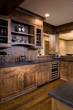 Knotty Alder Stained Kitche