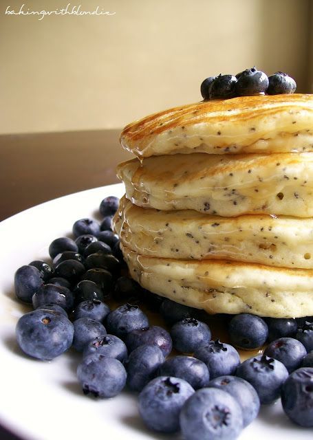 Lemon Poppyseed Pancakes with Fresh Blueberries (and strawberries!) – delicious. So, so delicious. Little tip – create a buttermilk substitute (youll have plenty of lemons!). Add 1 tablespoon of