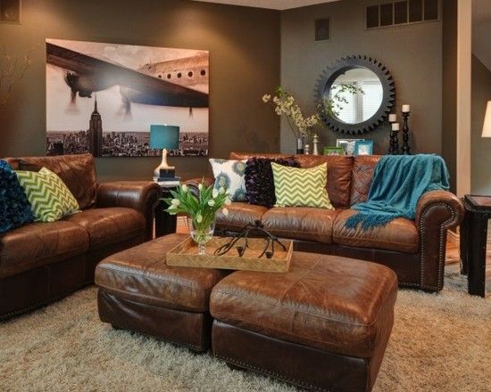 Living Room Terracotta + Teal Design, Pictures, Remodel, Decor and Ideas – page