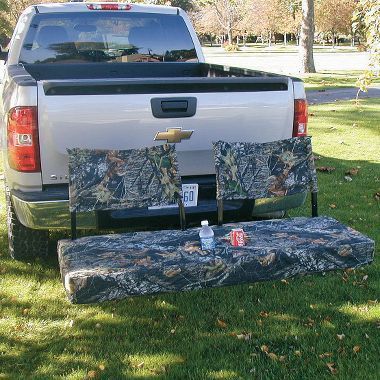 OMG…genious! Bench attaches to hitch, this would be perfect for camping…or tailgating! even has