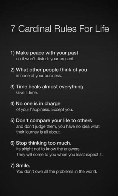 Rules for life, motivation,