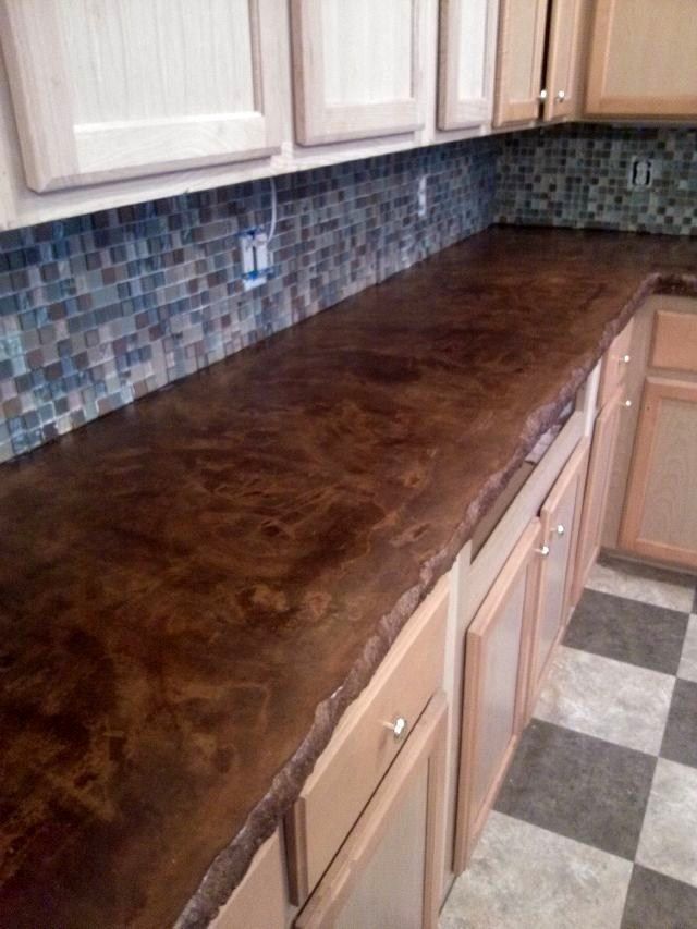 stained concrete countertop