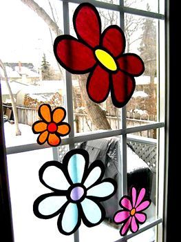 Stained Glass Tissue Paper Flowers – Things to Make and Do, Crafts and Activities for Kids – The Crafty