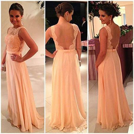 The lace backless prom dress are fully lined, 4 bones in the bodice, chest pad in the bust, lace up back or zipper back are all available, total 126 colors are available. This dress could be custom