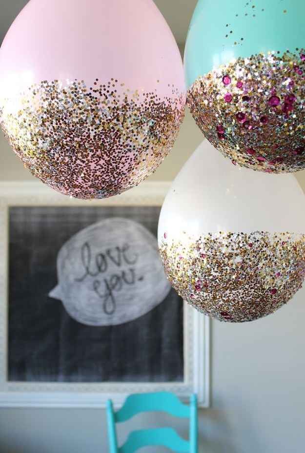 These glitter balloons could provide a sparkling sky for them to fall asleep