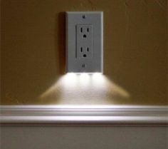 these night light outlet covers use $0.05 of electricity per year and require no additional wiring. would be great for