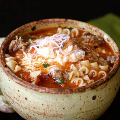 This beautiful soup is like lasagna in a bowl. Delicious Lasagna
